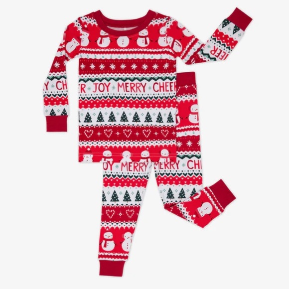 Little Sleepies Fair Isle Festive Holiday Pajamas Size 12/14 - Picture 2 of 10